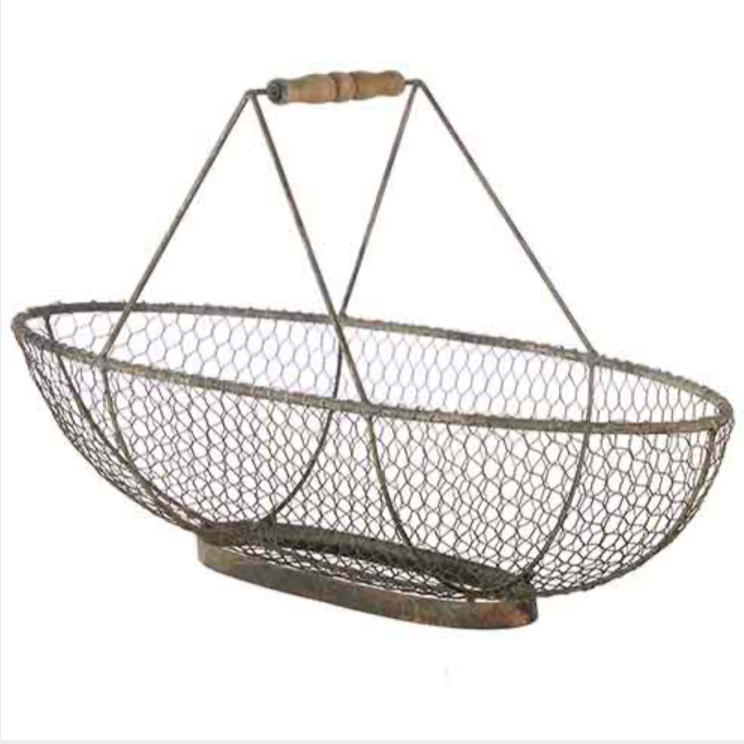 Wire Handled Basket, 26.75"