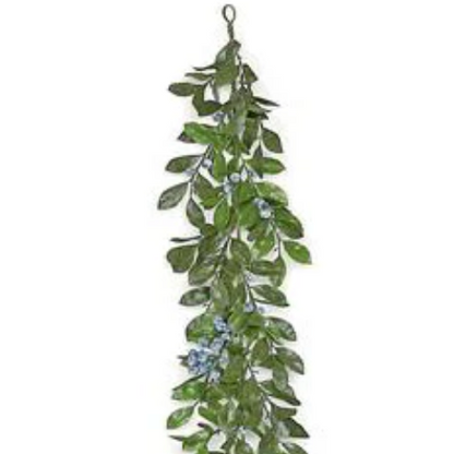 Blueberry & Foliage Faux Garland, 72"