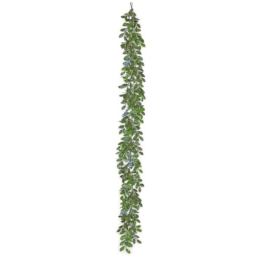 Blueberry & Foliage Faux Garland, 72"
