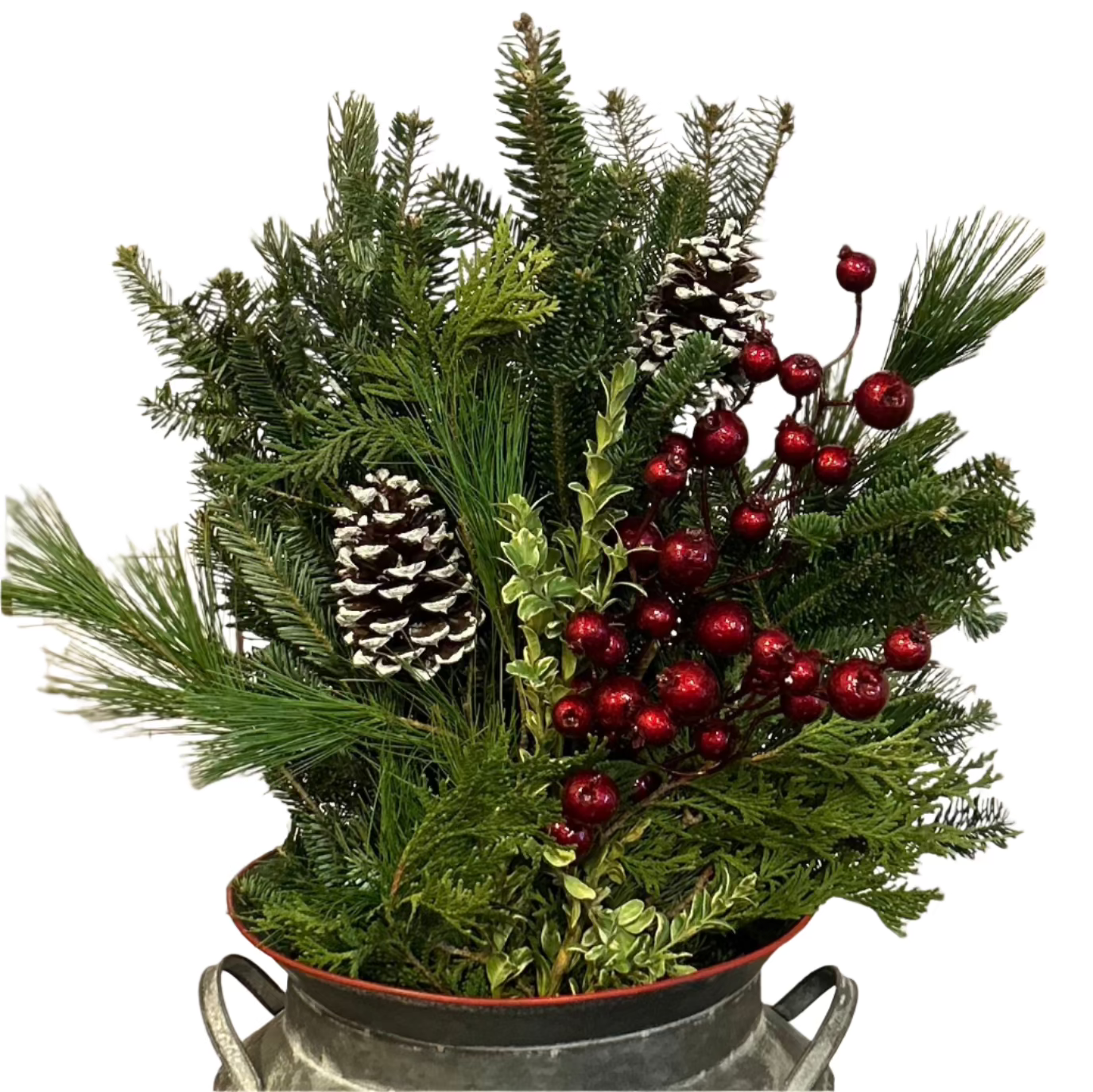 Evergreen Vase Bouquet, 15"-18"-Decorative Evergreens-Christmas Delivered