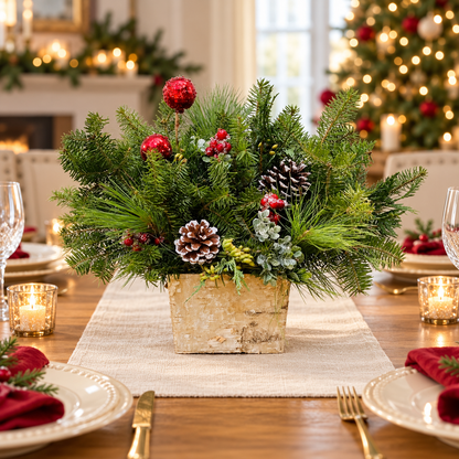 Birch Box Red Centerpiece