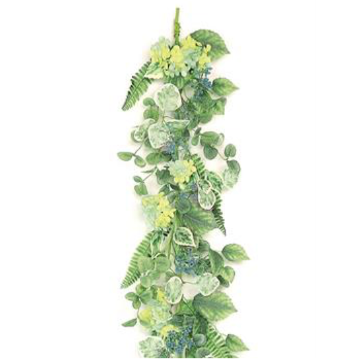 Sage & Hydrangea Faux Garland, 60"