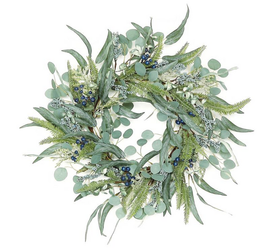 Blueberry Eucalyptus Wreath, 22"
