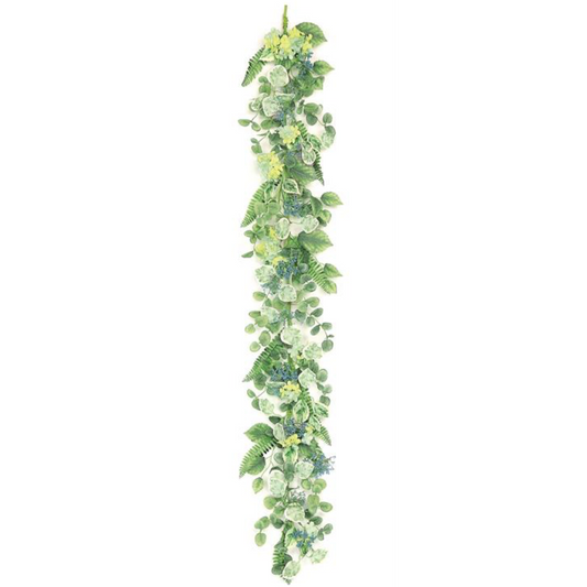 Sage & Hydrangea Faux Garland, 60"