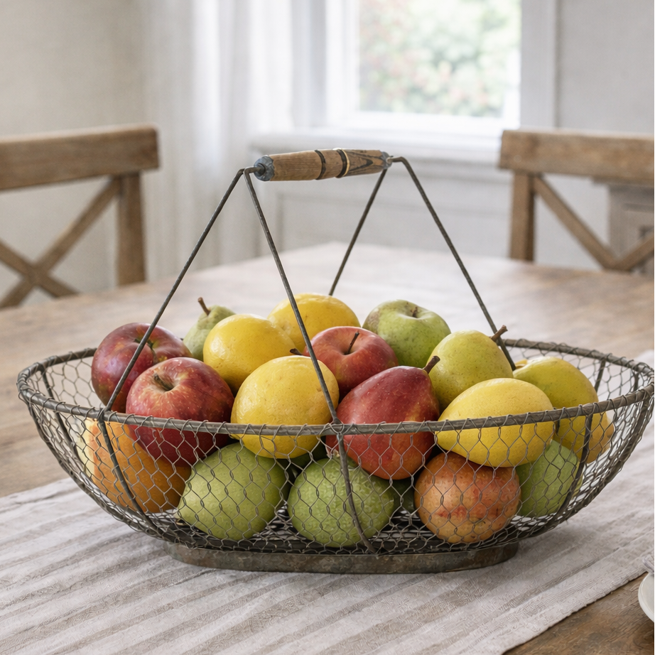 Wire Handled Basket, 26.75"